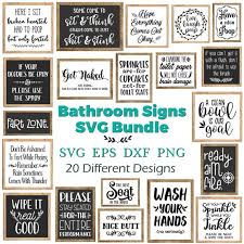 Badezimmer Zeichen Svg Bundle Lustige Badezimmer Svg Etsy