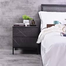 Gray nightstands are a great solution. Kensei Bedside Table Grey Stone Emma S Bedroom