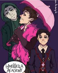 Theumbrellaacademy Umbrellaacademy Ben Five And Klaus Fanart Blue Exorcist Bumbershoot Umbrella