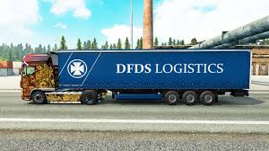 Dfds logistics container line b.v. Skin Dfds Logistics On A Curtain Semi Trailer For Euro Truck Simulator 2