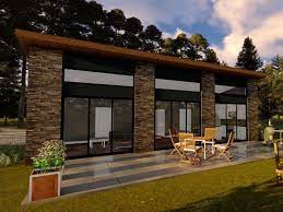 050h 0149 Small House Plan With Modern Styling Open Floor Plan 1014 Sf Vacation House Plans Bungalow House Plans Modern House Plans