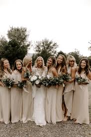 Neutral Boho Inspired Bridesmaids For This Oklahoma Backyard Wedding Captured By Neutral Bridesmaid Dresses Pink Bridesmaid Dresses Wedding Bridesmaid Dresses