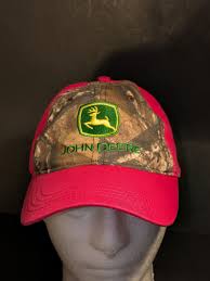 John Deere Hot Pink Camo Hunter Ball Cap Hat For Farm Tractor Girl  Embroidery