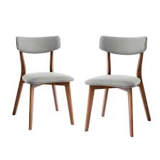 Click here to change your country and language. Westgate Light Grey Fabric And Natural Walnut Dining Chairs Set Of 2
