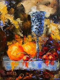 From life, done mostly for practice. Still Life With Cherries Original Kitchen Art Oil Paintings One Of Kind Painting By Elena Zorina Saatchi Art