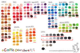 Copics True Colors In Blending Families Copic Color Chart