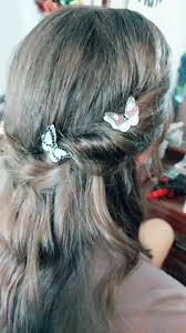 Prom hair don't care. love the added details with my hand beaded butterfly  clips! #prom # hair # butterfly