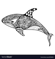 Zentangle Stylized Sea Shark Hand Drawn Isolated Vector Image Sponsored Sea S Hand Drawn Vector Illustrations Whale Coloring Pages Zentangle Animals Art