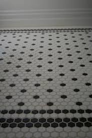 Black And White Hex Tile Bathroom Floor Hexagonal Floor Tile Grey Grout Google Search White Tile Floor Patterned Floor Tiles White Hexagon Tiles
