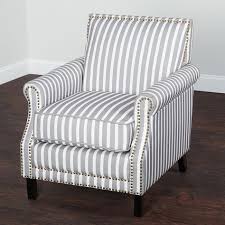 Angelohome Angelo Home Traditional Petrie Grey And White Striped Accent Chair Petrie Accent Chair Living Room Chairs Accent Chairs Cheap Leather Chairs