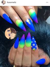 Набор swarovski crystalpixie petite & edge glamour night. Neon Blue And Green Nails Green Acrylic Nails Green Nails Green Nail Designs