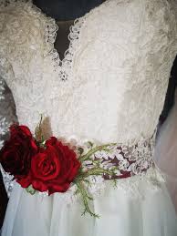 One cannot do without this accessory if the waistline is weakly harmoniously complement a bridal gown. Red Bridal Gown Belt With Flower Embroidery Inga Ezergale Design By Ingaezergaledesign On Etsy Red Bridal Gown Wedding Dresses Lace Bridal Gowns