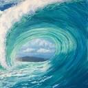 Barrel Wave | Surf art, Ocean art painting, Ocean painting