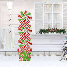 The other side of the ribbon is a shiny red metallic! Buy Acedining Candy Christmas Decorations Outdoor Giant Holiday Decor Signs For Home Lawn Pathway Walkway Candyland Themed Party 42 Inch Peppermint Xmas Yard Sign Stakes Online In Turkey B08hvj85g5