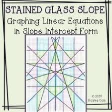 Stained Glass Slope Graphing Equations In Slope Intercept Form Middle School Math Resources Slope Intercept Form Equations