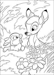 Bambi With Thumper In The Forest Coloring Page Disney Coloring Pages Cartoon Coloring Pages Coloring Books