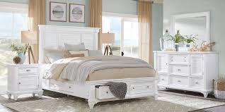 Constructed of oak solids and veneers. White King Sized Bedroom Sets