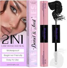 Wendy Lash Bond and Seal, Cluster Lashes Glue Bond and Seal 2 IN 1 for  Individual Cluster Eyelash Extensions Black Lash Bond Waterproof Mascara  Wand Strong Hold 48-72 Hours Eyelash Cluster Glue :