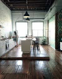 Raised Kitchen In Open Loft Design 500 X 641 Home Transitional House House Design