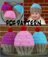 One skein of each color will be plenty to make 2 or more hats! Instant Download Cupcake Hat Knitting Patternknit Cupcake Hat Etsy Kids Hats Patterns Toddler Hat Pattern Cupcake Hats