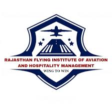 Rajasthan Institute of Aviation & Hospitality Management logo with airplane and text