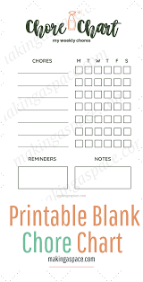 House Chore Chart For Family Making A Space