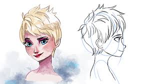 Modern Elsa With Short Hair Potential Coplay Frozen Drawings Sailor Princess All Disney Princesses