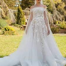 Romantic collection of long sleeve wedding dresses and bridal gowns for sale in 2021. 50 Trendy Off The Shoulder Wedding Dresses