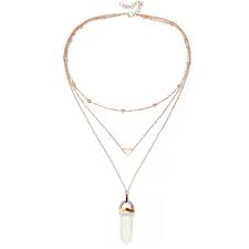 Compre Opal Stone Bullet Pendant Necklace Multi Layer Link Chain Heart Chokers For Women Barato Frete Gratis Avaliacoes Reais Com Fotos Joom