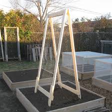 'i used 2 & 1/2 pipe for the outer structure, and 3 & 1/2 pipe for the top and two vertical supports. Diy A Frame Veggie Trellis Finegardening