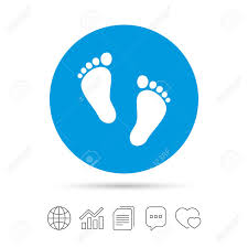 Child Pair Of Footprint Sign Icon Toddler Barefoot Symbol Babys