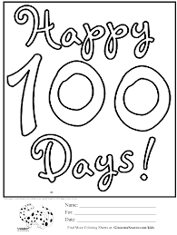 Find songs, rhymes, literacy ideas, math activities, movement activities, recipes, and literature focusing on the number one hundred. 100th Day Of School Coloring Pages Free Coloring Home