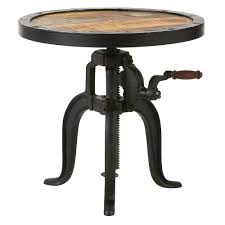 Home Decorators Collection Natural Adjustable End Table Natural Reclaimed In 2020 Living Room Accent Tables Accent Table Steampunk Home Decor