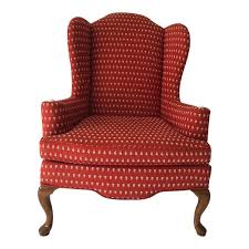 Ethan Allen Timeless Wing Back Chair Queen Anne Style In 2020 Upholstered Arm Chair Chair Queen Anne