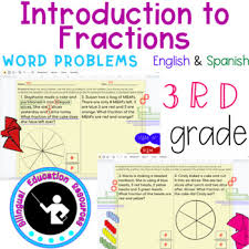 Intro to Fraction WORD PROBLEMS (English & Spanish) Digital & PDF