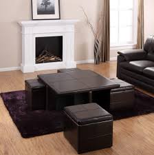 Ottomans, sometimes also known as footstools or pouffes are most often used in living rooms. Coffee Table With Pull Out Ottomans Seat