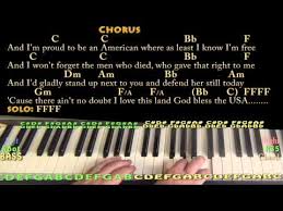 God Bless The Usa Lee Greenwood Piano Chord Chart