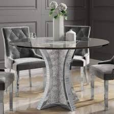 Check spelling or type a new query. Jade Boutique Round Mirrored Dining Table With Crushed Diamond Effect Glass Top Dining Tables Mfb Afg Furniture