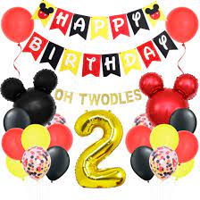 Maybe you would like to learn more about one of these? Amazon Com Mickey Themed 2nd Birthday Decorations Minnie Oh Twodles Banner Garland Mickey Head Balloons For Birthday Party Supplies Toys Games