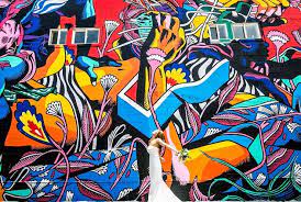 エネルギッシュなウォールアートがインパクト大 ウォールアート アート ハワイ ウェディング