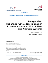 The Stage Gate Idea To Launch Process