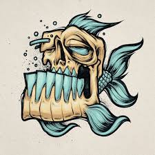 Fish Skull Top Inspiration Illustration Design Graphic Deesigner Sketching Digital Art 2019 Best Art Cool Art Drawings Graffiti Art Art Drawings Sketches