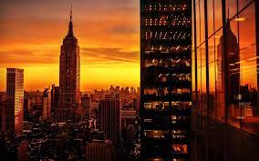 New York City Sunset Widescreen Wallpaper Hd Resolution City Wallpaper New York Buildings New York Wallpaper