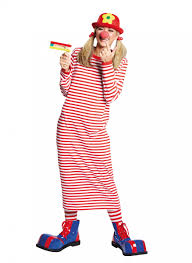 Ein hut, ein halsband, ein kleid. Langes Clownskleid Geringelt Fur Damen Rot Weiss Gunstige Faschings Kostume Bei Karneval Megastore