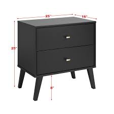 ( 4.2 ) out of 5 stars 22 ratings , based on 22 reviews current price $119.64 $ 119. Prepac Milo Mid Century Modern 2 Drawer Nightstand Black Walmart Com Walmart Com