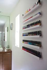 20 Ways To Use Ikea S Ribba Picture Ledges All Over The House Speicherideen Nagellackregal Und Salon Zu Hause