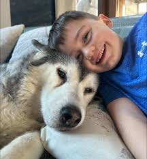 Parker our son loves his husky so much. If you ever ask him who his best  friend is he always says Millie😭💙. It's going to be so hard as time  progresses with
