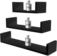 Bf08 cuivré • support d'étagère mural (x2). Sea Veil Lot De 3 Etageres Murales En Forme De U En Panneau Mdf Noir 60 Cm 45 Cm 30 Cm Profondeur 15 Cm Etageres Murales Cuisine Maison Lawawarenesssociety In