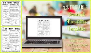 Find quality results related to e newsletter template. Editable Seasonal Newsletter Templates The Curriculum Corner 123