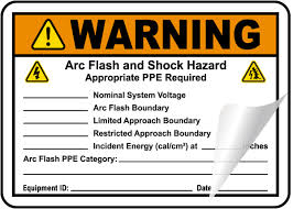 write on warning arc flash and shock hazard label